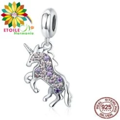 Cheval Licorne Pendentif Breloque Argent