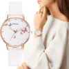 Montre Papillons Harmonie Pour Femme 1 Montre Papillons Harmonie Pour Femme -Magasin D'accessoires Sélectionnés montre en cuir quartz pour femmes l gante design simple cadran papillon mode de luxe robe