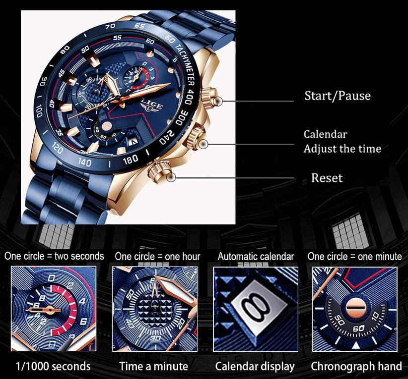 MONTRE HOMME QUARTZ ANALOGIQUE LIGE LUMINEUX DATE MODE ETANCHE 8 MONTRE HOMME QUARTZ ANALOGIQUE LIGE LUMINEUX DATE MODE ETANCHE – Image 6