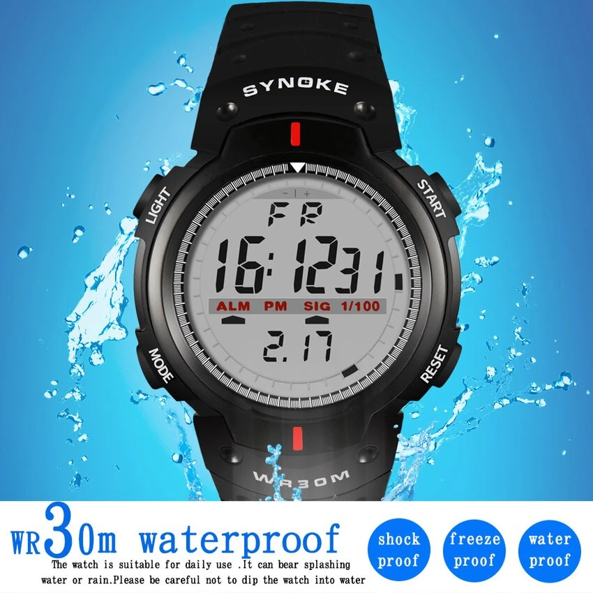 MONTRE BRACELET DE SPORT NUMERIQUE ETANCHE SYNOKE WR30M 4 MONTRE BRACELET DE SPORT NUMERIQUE ETANCHE SYNOKE WR30M – Image 2