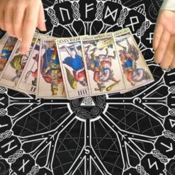 Tapis De Jeux De Cartes Astrologie Voyance -Magasin D'accessoires Sélectionnés nappe tapis astrologie tarot oracales voyance etoileharmonie 3