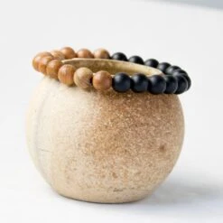 Bracelet Perles Onyx Et Bois -Magasin D'accessoires Sélectionnés nouveaux hommes perles en bois naturel bracelets noir mat onyx m ditation pri re perle bracelet 5