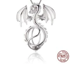 Pendentif Breloque Dragon Argent Sterling 925