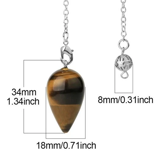 Pendule Goutte Oeil De Tigre Pierre Naturel 4 Pendule Goutte Oeil De Tigre Pierre Naturel – Image 2