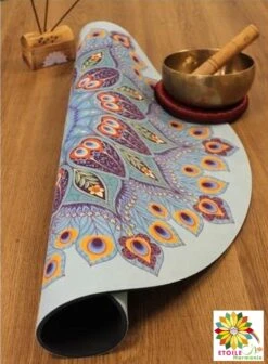 Tapis De Méditation Rond Mandala Bleu