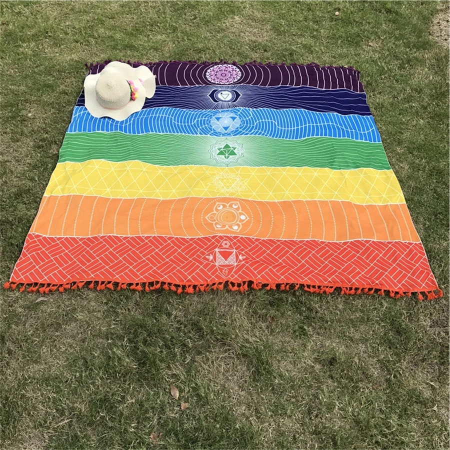 Tapis De Yoga Ou Méditation (symbolisant Les Chakras) 6 Tapis De Yoga Ou Méditation (symbolisant Les Chakras) – Image 4