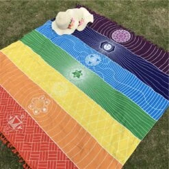 Tapis De Yoga Ou Méditation (symbolisant Les Chakras) 12 Tapis De Yoga Ou Méditation (symbolisant Les Chakras) -Magasin D'accessoires Sélectionnés tapis yoga meditation sport chakras mandala zen etoilehamonie 3