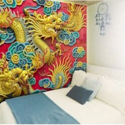 Tenture Psychédélique Dragon -Magasin D'accessoires Sélectionnés tenture dragon www etoileharmonie fr 2