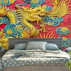 Tenture Psychédélique Dragon -Magasin D'accessoires Sélectionnés tenture dragon www etoileharmonie fr 4