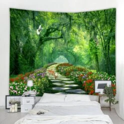 Tenture Forêt Et Fleurs 11 Tenture Forêt Et Fleurs -Magasin D'accessoires Sélectionnés tenture foret esprit de la nature harmonie www etoileharmonie fr 4
