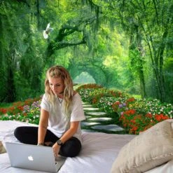 Tenture Forêt Et Fleurs 12 Tenture Forêt Et Fleurs -Magasin D'accessoires Sélectionnés tenture foret esprit de la nature harmonie www etoileharmonie fr 5