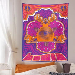 Tenture Mural Peace Love Look 1970s -Magasin D'accessoires Sélectionnés tenture peace 4